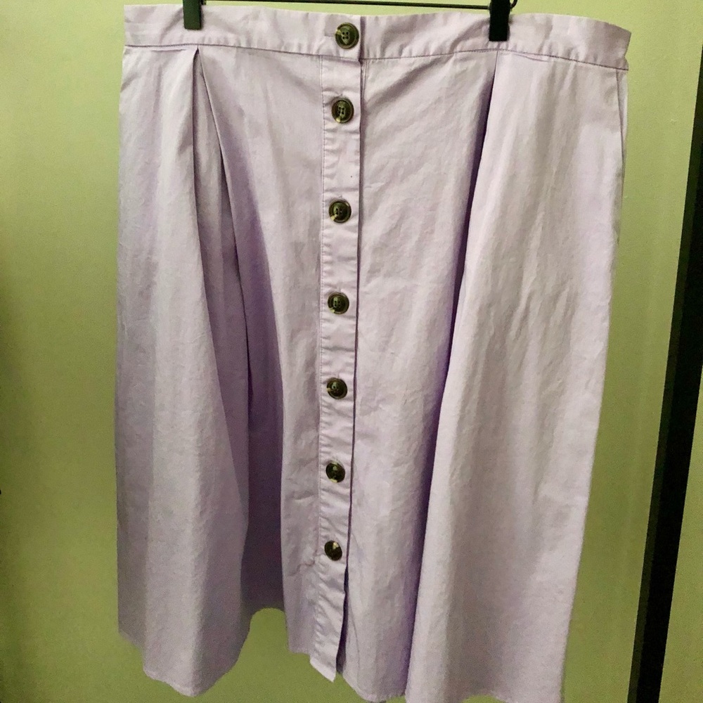 NWOT Eloquii Cotton Midi Skirt with Buttons - Picture 2 of 5